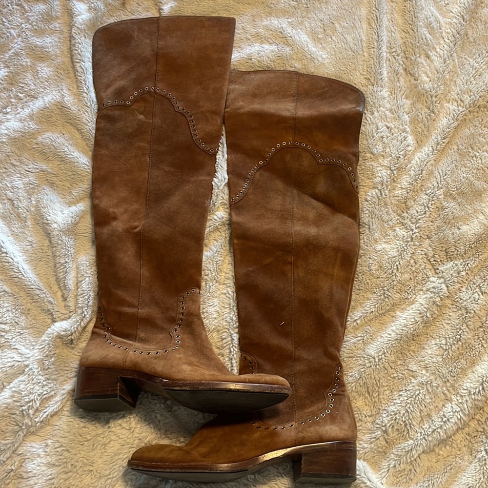 Frye Over the Knee Brown Suede Boots